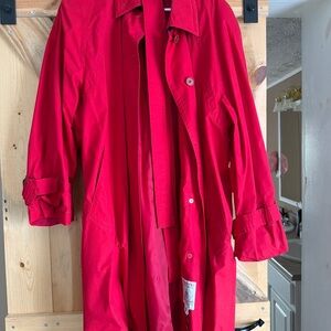 London Fog Vibrant Red Trench Coat